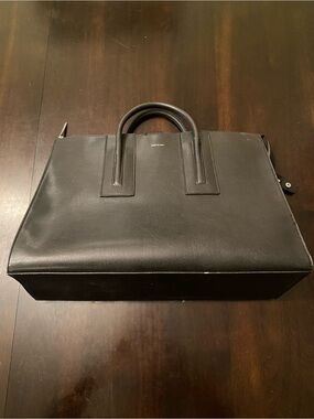 Matt & Nat Black Structured Leather Tote